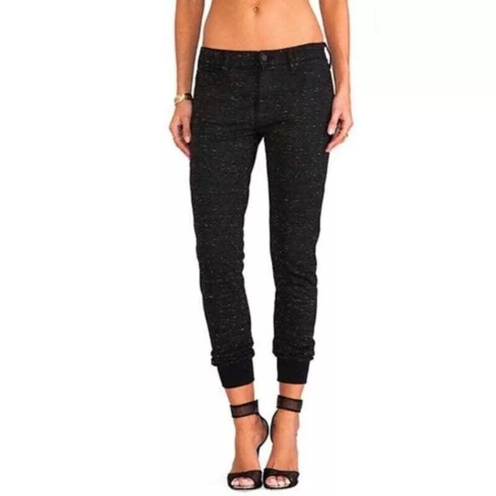 MOTHER Black Skinny Jeans with Subtle Speckle